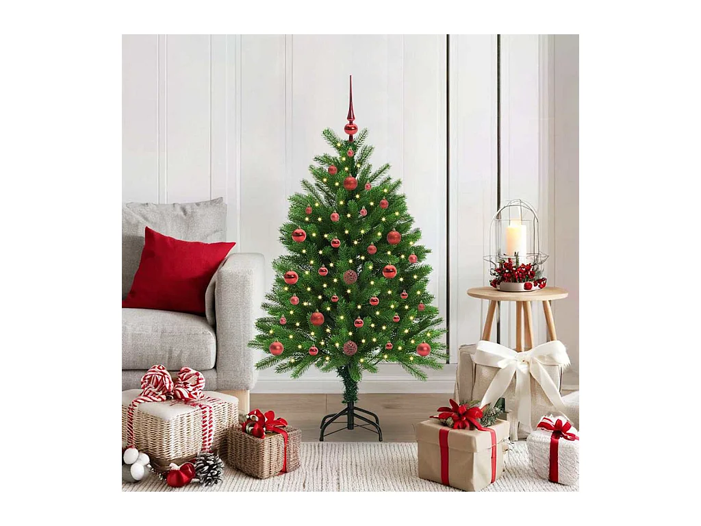 Sapin de Noël avec 150 LED avec support Vert 120 cm PE