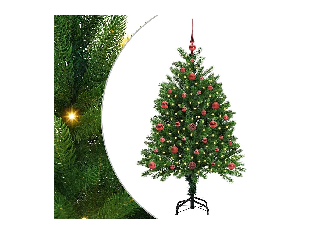 Sapin de Noël avec 150 LED avec support Vert 120 cm PE