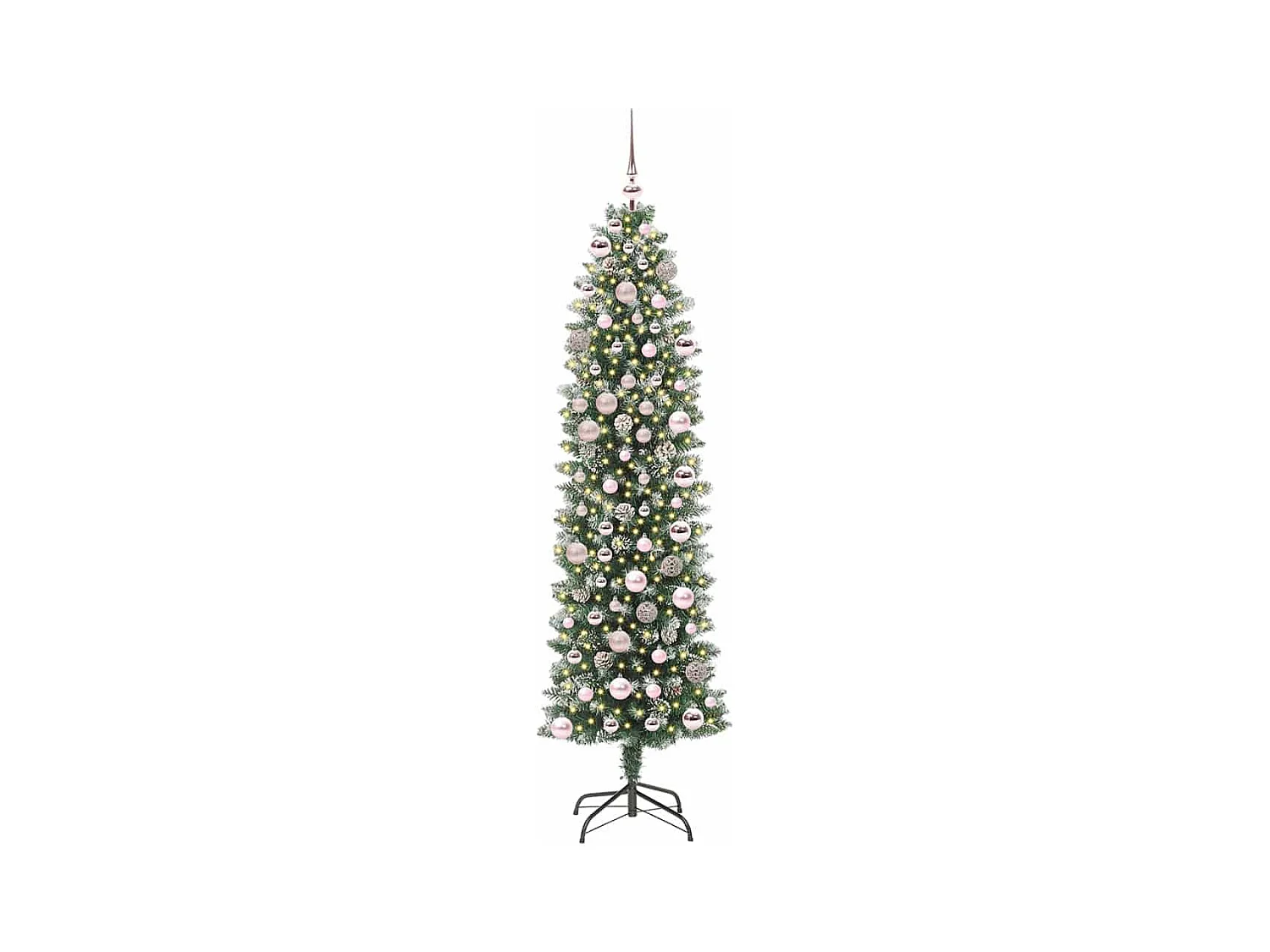 Árvore Slim de Natal Artificial Verde e branco 180 cm