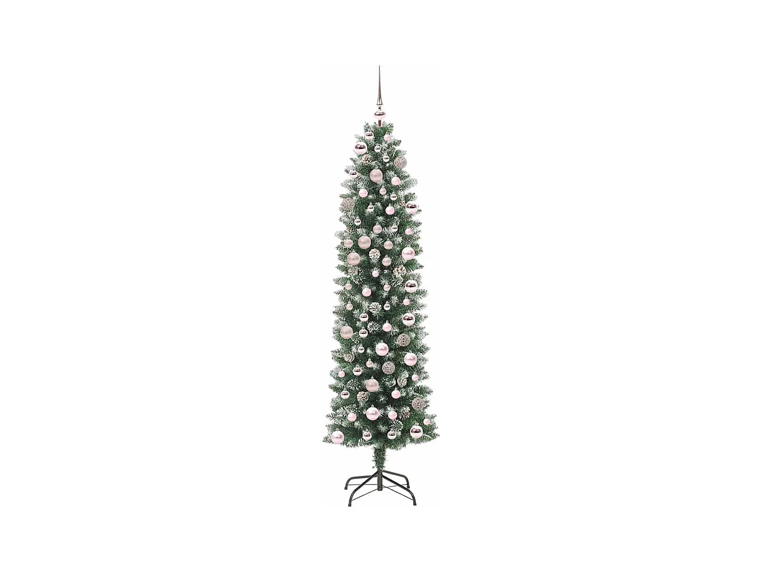 Árvore Slim de Natal Artificial Verde e branco 180 cm