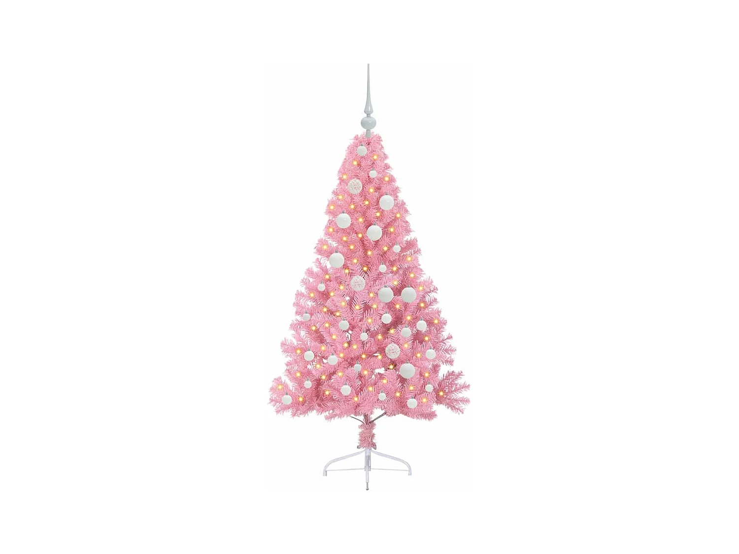 Sapin de Noël artificiel pré-éclairé Rose 120 cm PVC