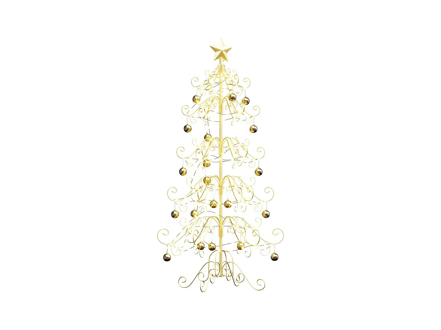 Árbol de Navidad de metal con soporte Dorado 150 cm