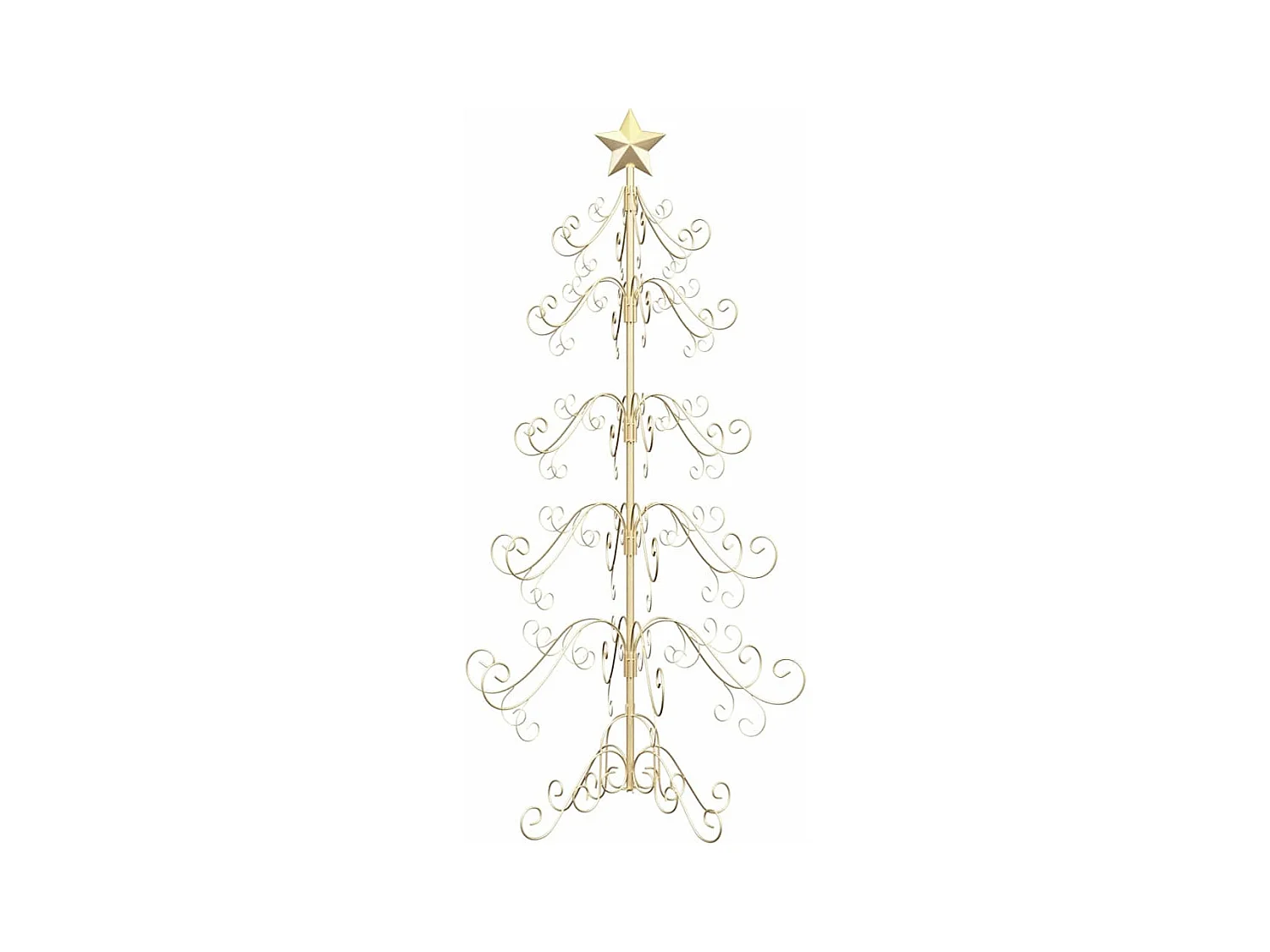 Árbol de Navidad de metal con soporte Dorado 150 cm