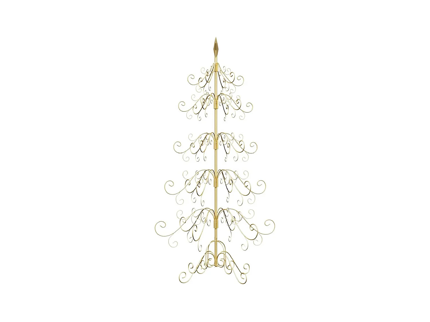 Árbol de Navidad de metal con soporte Dorado 150 cm