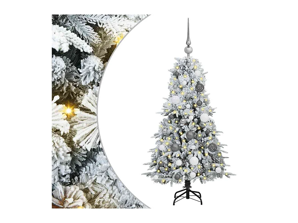 Kunstmatige Hinged Kerstboom met 150 LED Groen 120 cm PE en PVC