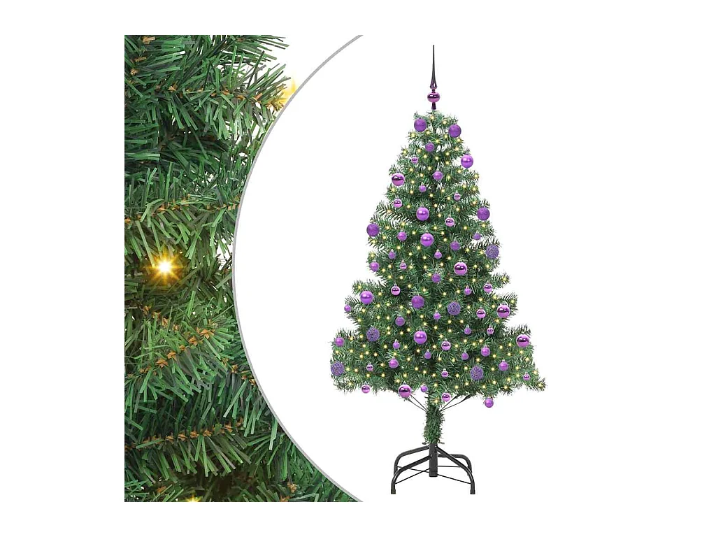 Sapin de Noël avec 300 LED avec support Vert 210 cm PVC