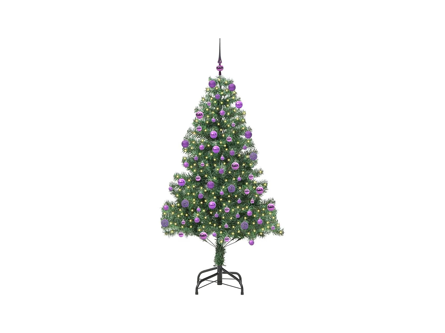 Sapin de Noël avec 300 LED avec support Vert 210 cm PVC