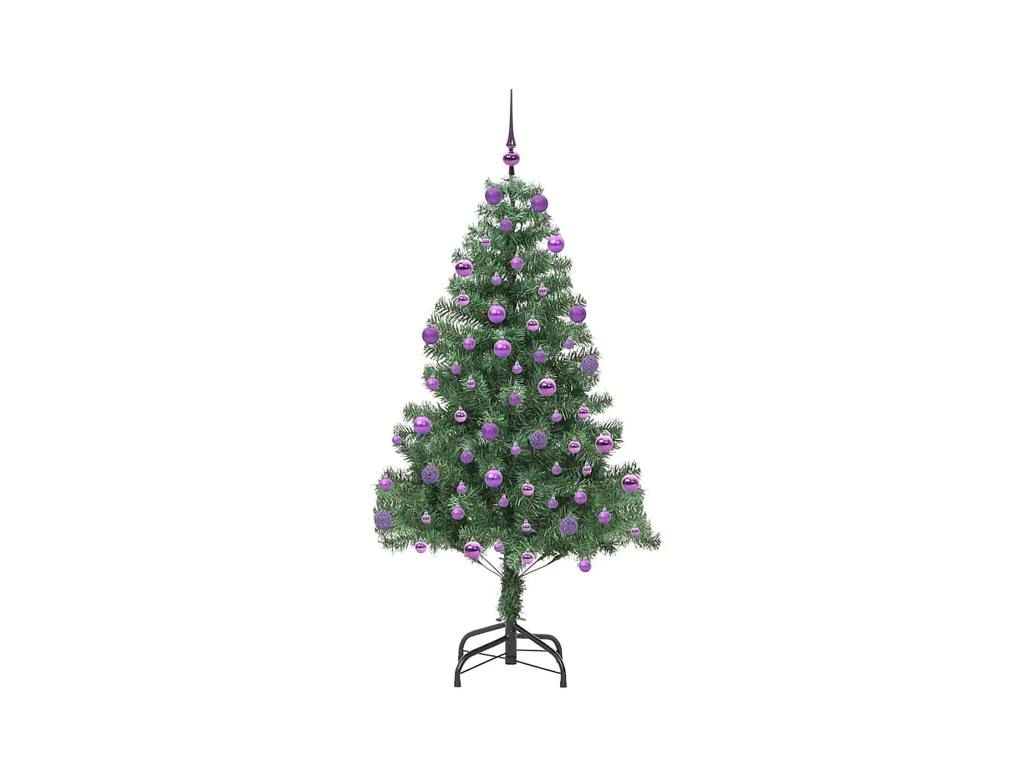 Sapin de Noël avec 300 LED avec support Vert 210 cm PVC