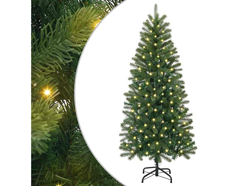 Sapin de Noël artificiel avec 150 LED Vert 150 cm PE et PVC