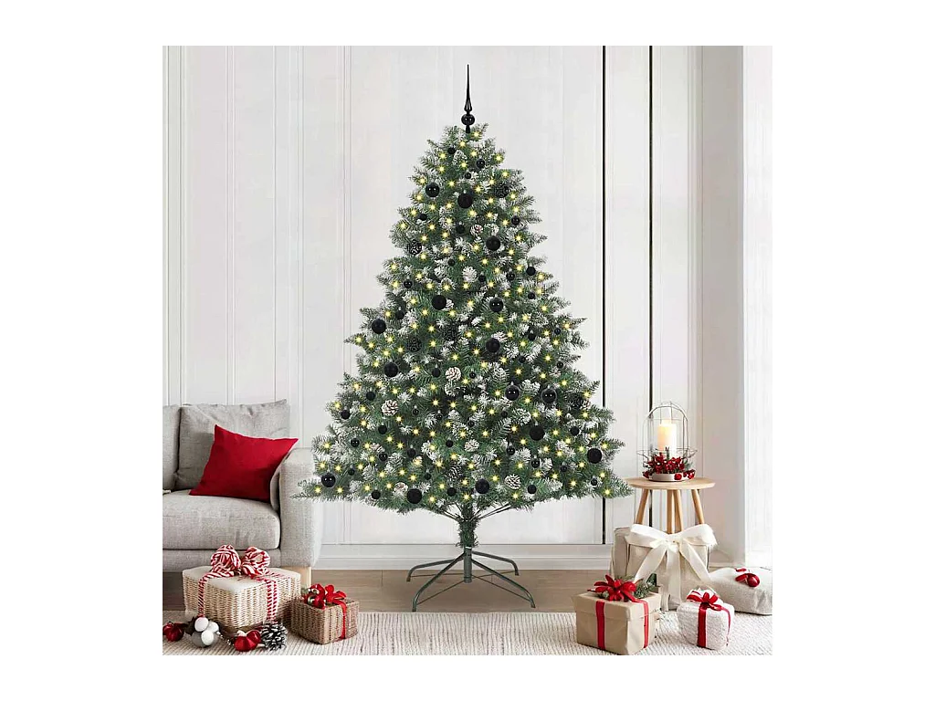 Sapin de Noël artificiel avec 300 LED Vert 140 x 140 x 210 cm