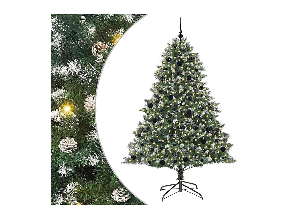 Sapin de Noël artificiel avec 300 LED Vert 140 x 140 x 210 cm