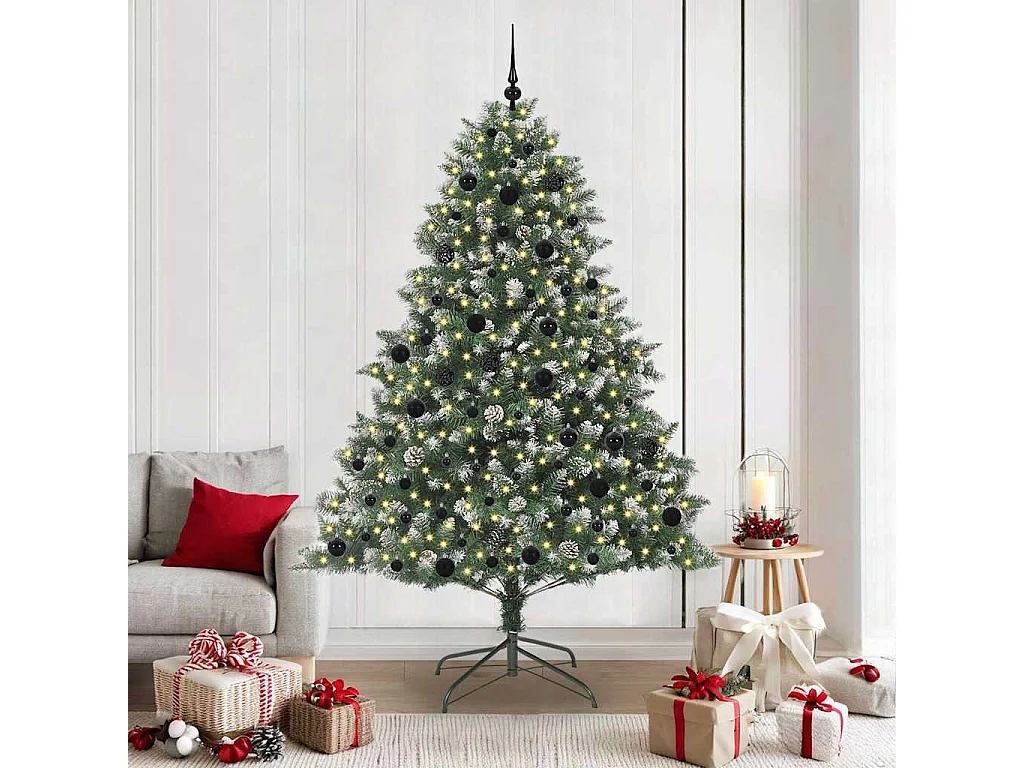 Sapin de Noël artificiel avec 300 LED Vert 140 x 140 x 210 cm