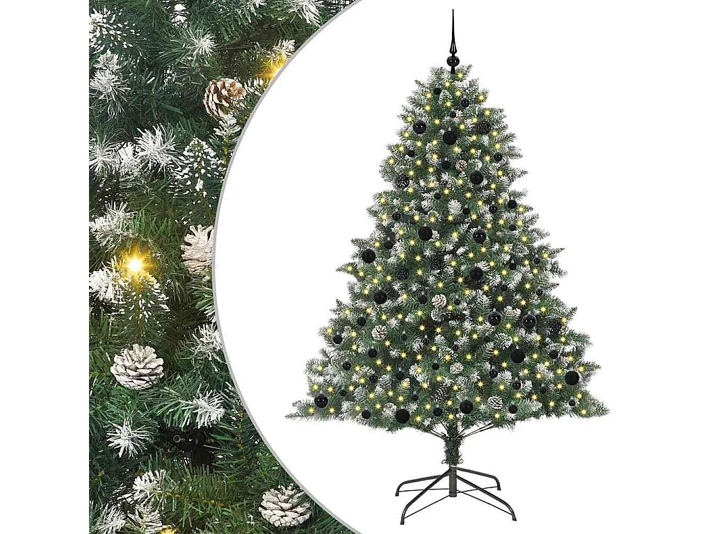 Sapin de Noël artificiel avec 300 LED Vert 140 x 140 x 210 cm