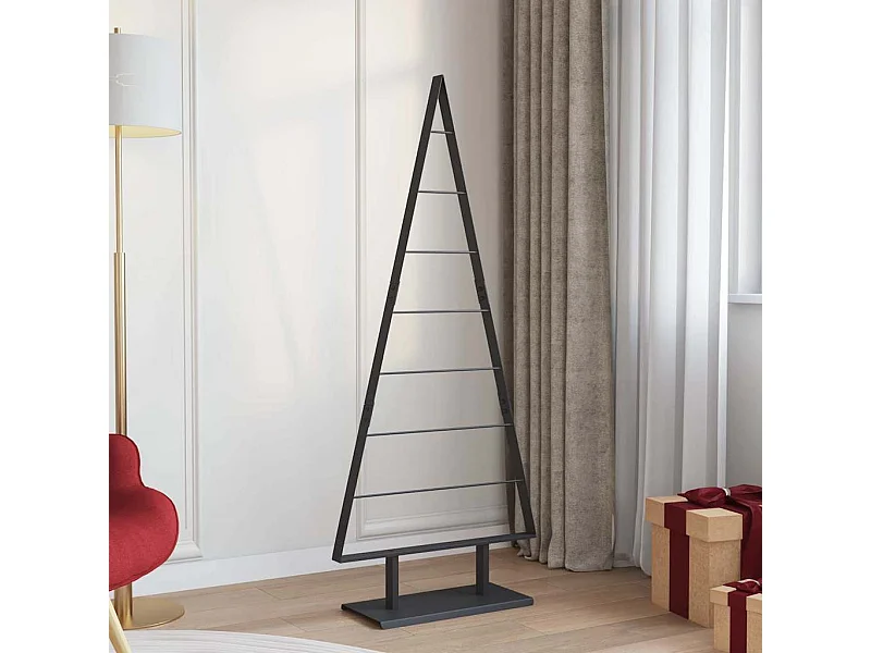 Metalen kerstboom met standaard Zwart 150 cm Staal