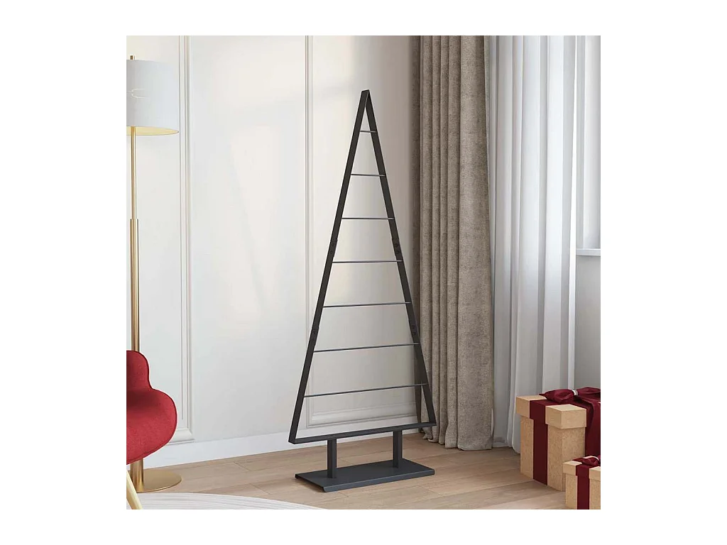 Metalen kerstboom met standaard Zwart 150 cm Staal