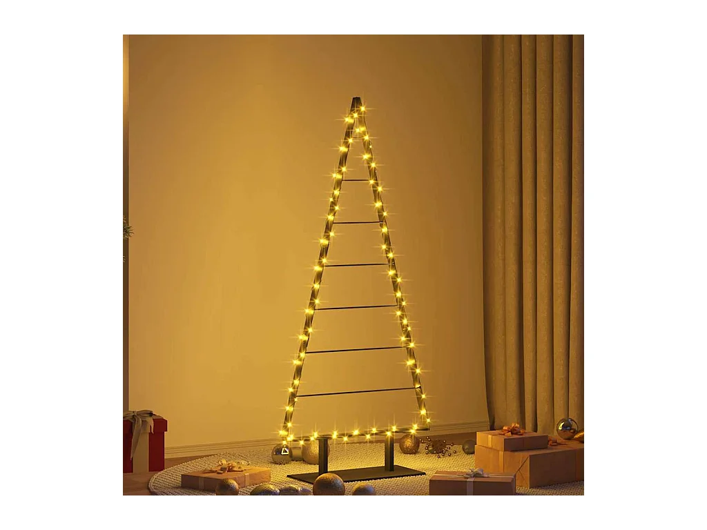 Metalen kerstboom met standaard Zwart 150 cm Staal