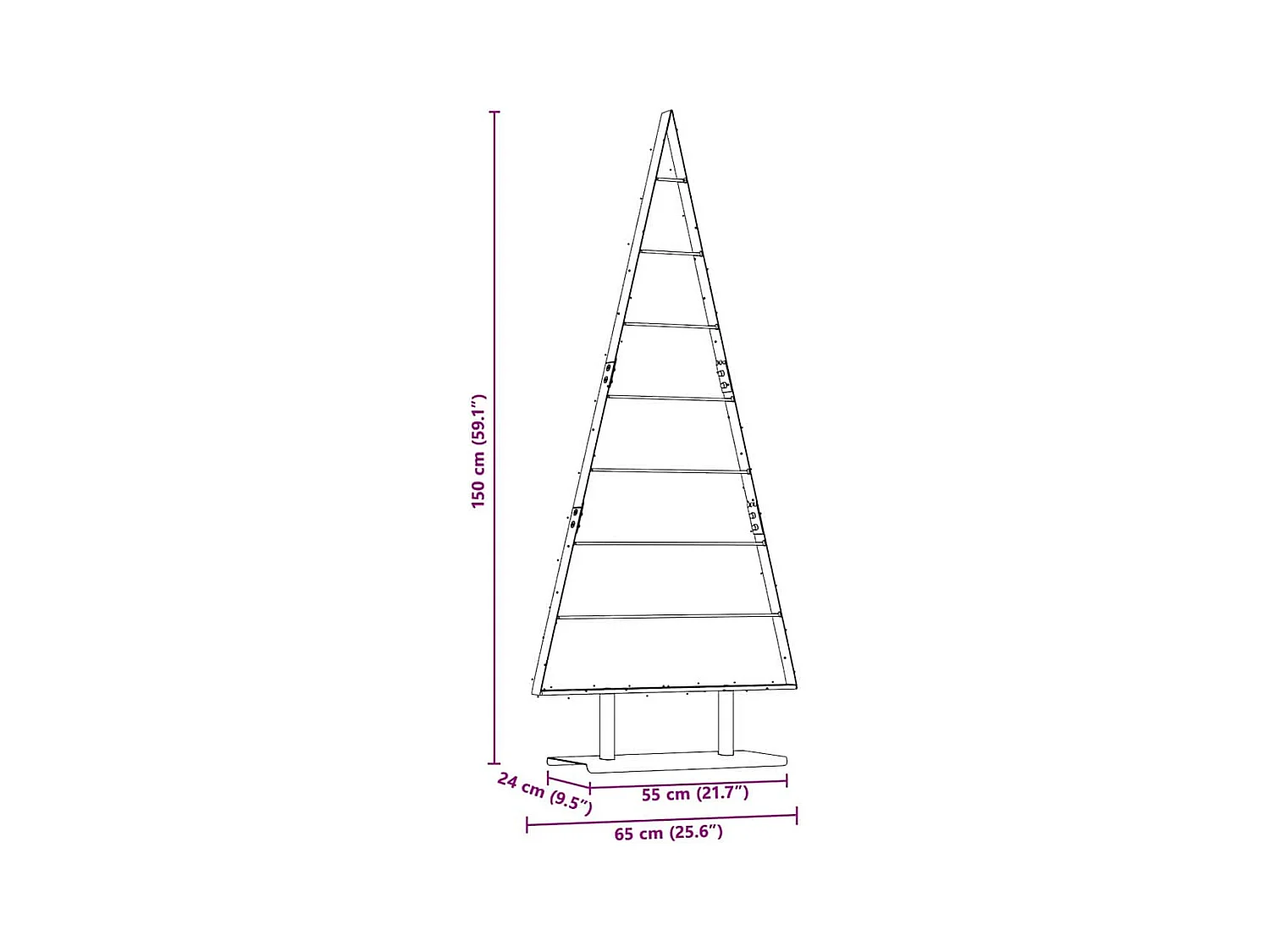 Metalen kerstboom met standaard Zwart 150 cm Staal