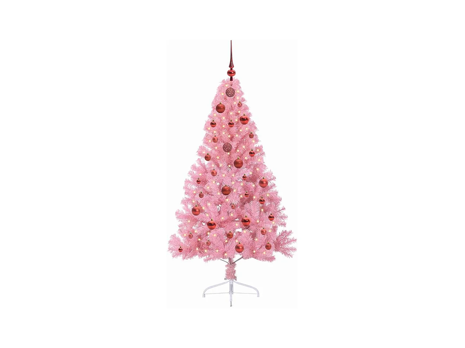 Sapin de Noël artificiel pré-éclairé Rose 150 cm PVC