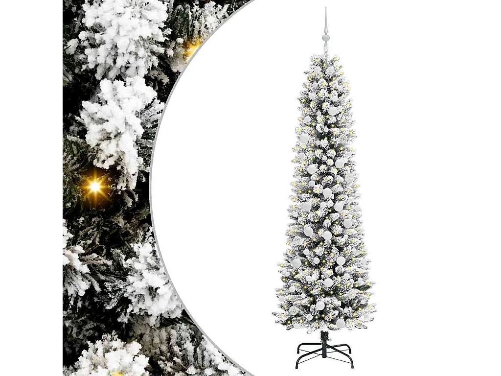 Árvore de Natal Artificial com 300 LEDs Verde e branco 210 cm