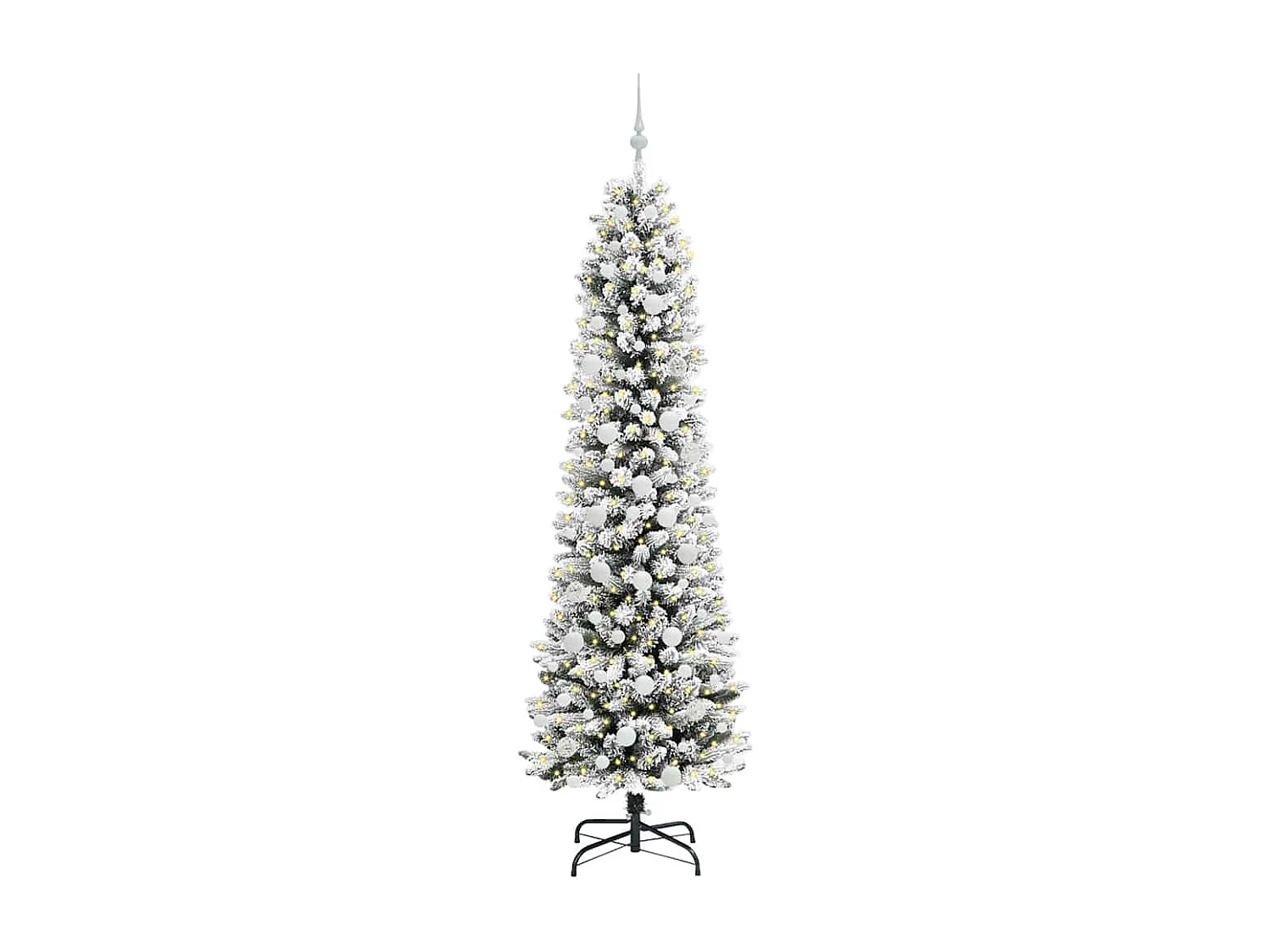 Árvore de Natal Artificial com 300 LEDs Verde e branco 210 cm