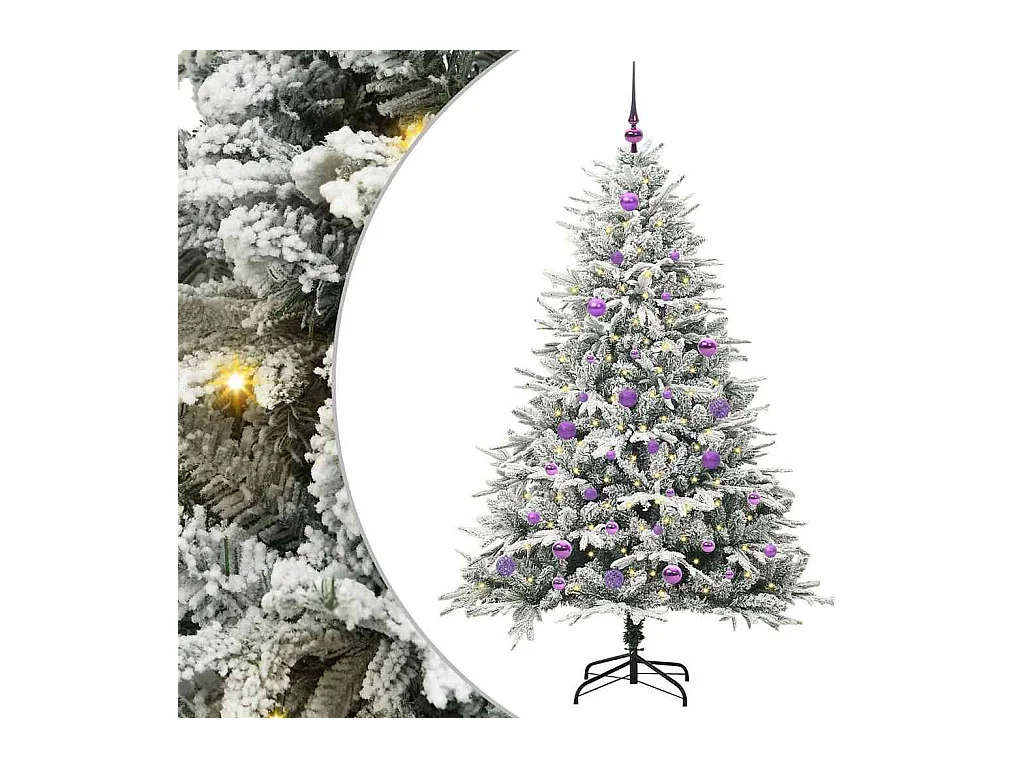 Árbol de Navidad artificial preiluminado con juego de bolas