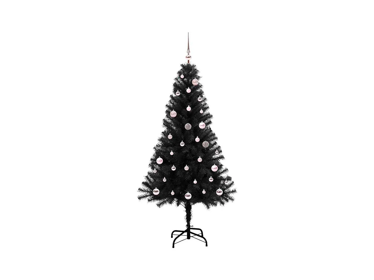 Árvore de Natal com 150 LEDs com suporte Preto 150 cm PVC