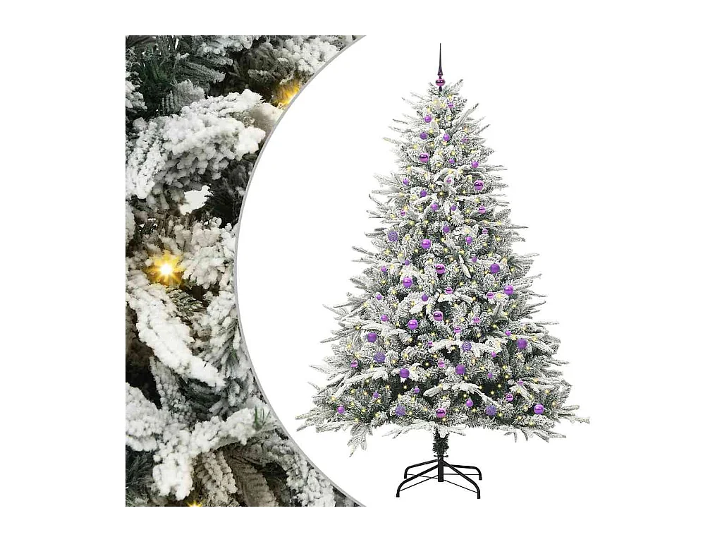 Sapin de Noël artificiel pré-éclairé avec set de boules Vert