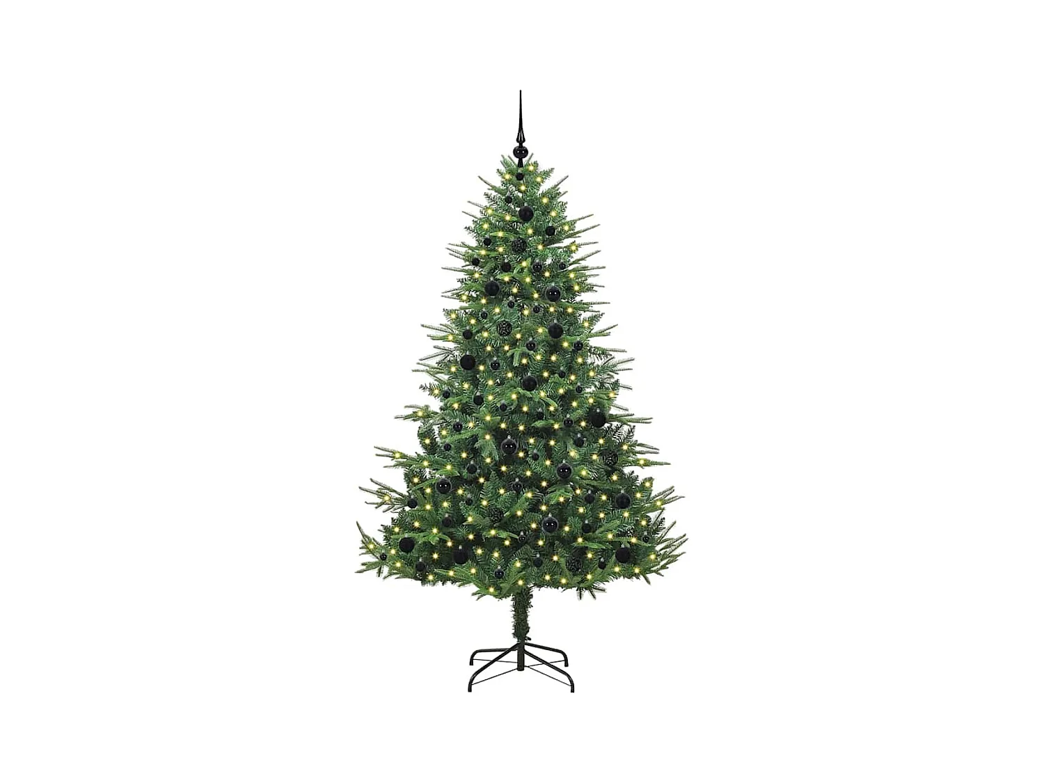 Sapin de Noël artificiel pré-éclairé avec set de boules Vert