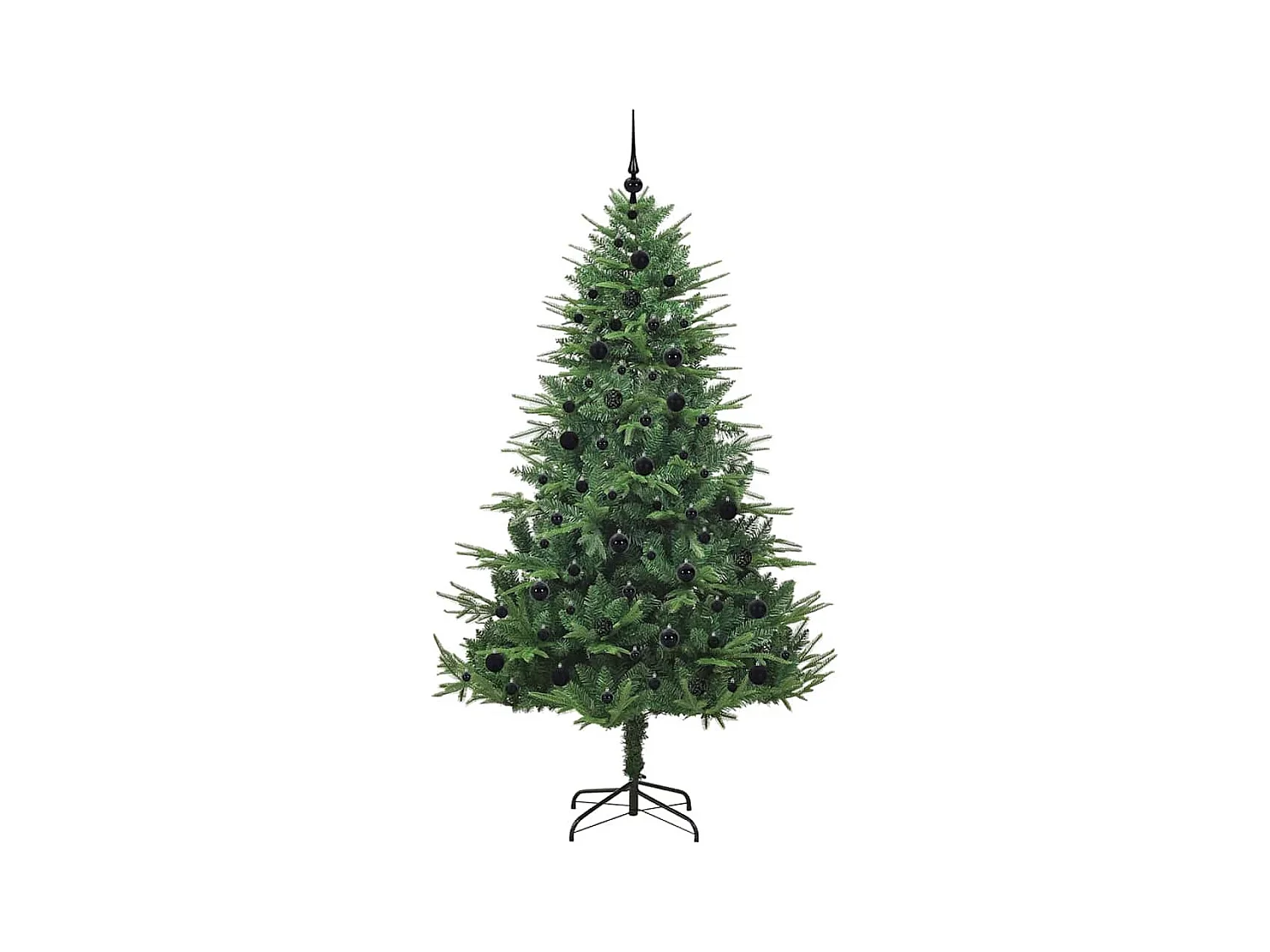 Sapin de Noël artificiel pré-éclairé avec set de boules Vert