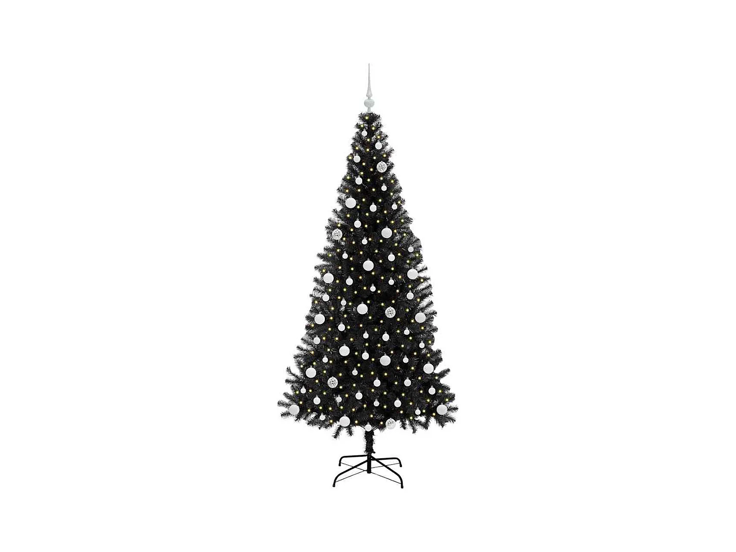 Kerstboom met 300 LED met standaard Zwart 210 cm PVC