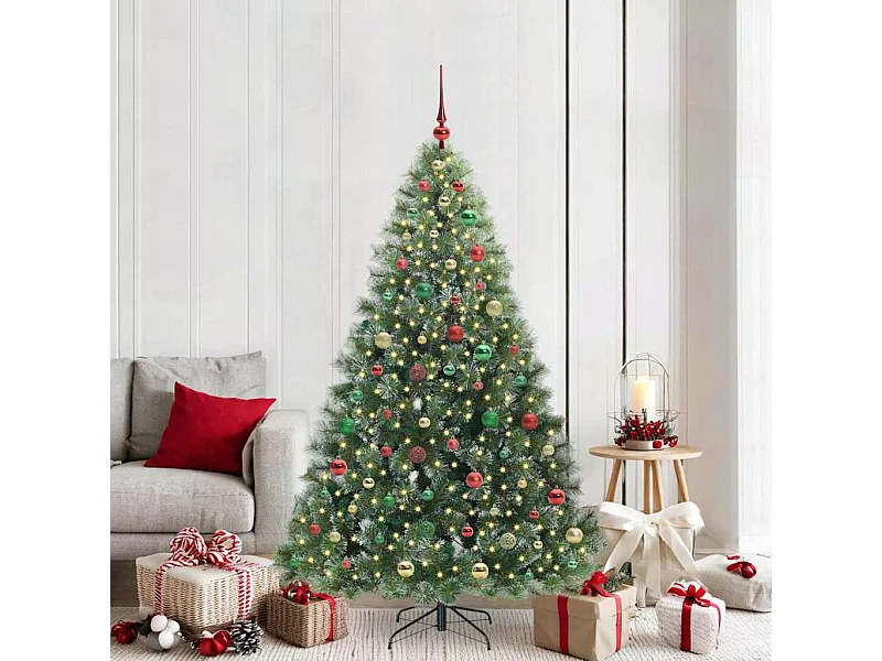 Sapin de Noël artificiel avec 300 LED Vert 180 cm PE et PVC