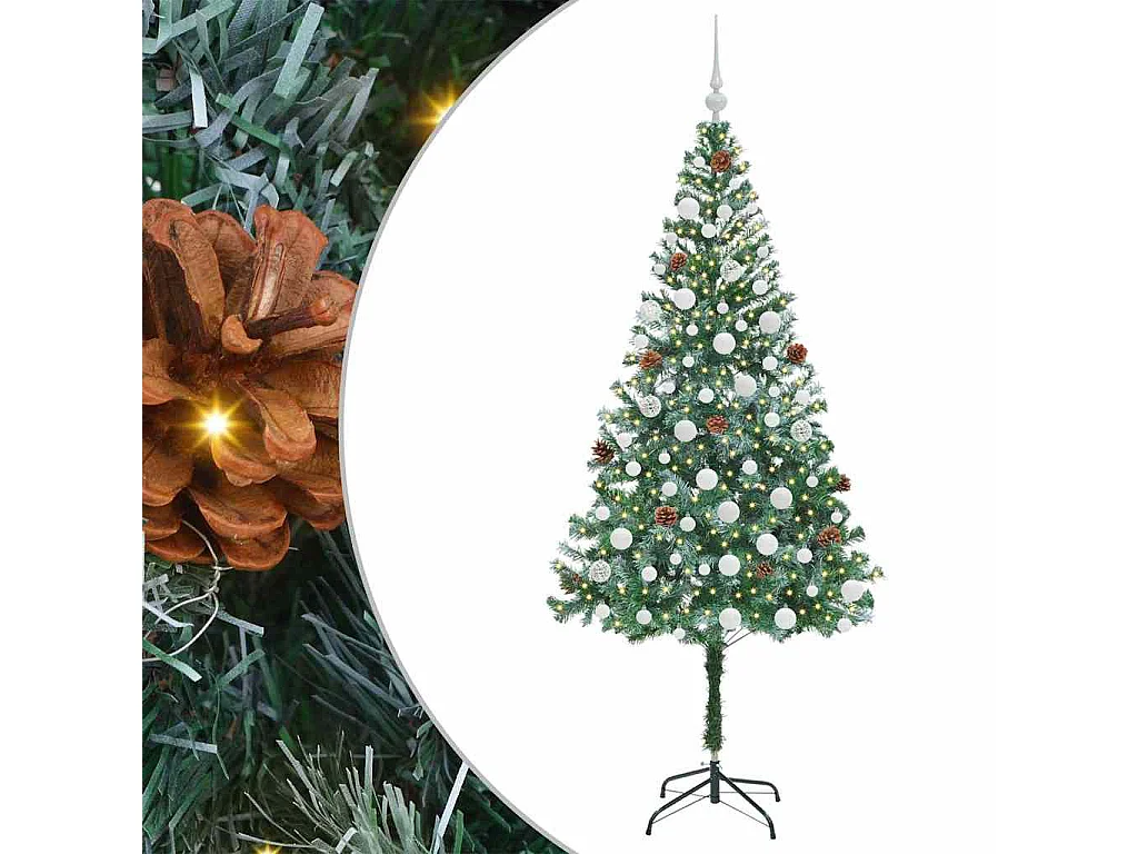 Kunstkerstboom met 300 LED Groen 180 cm PVC en Staal