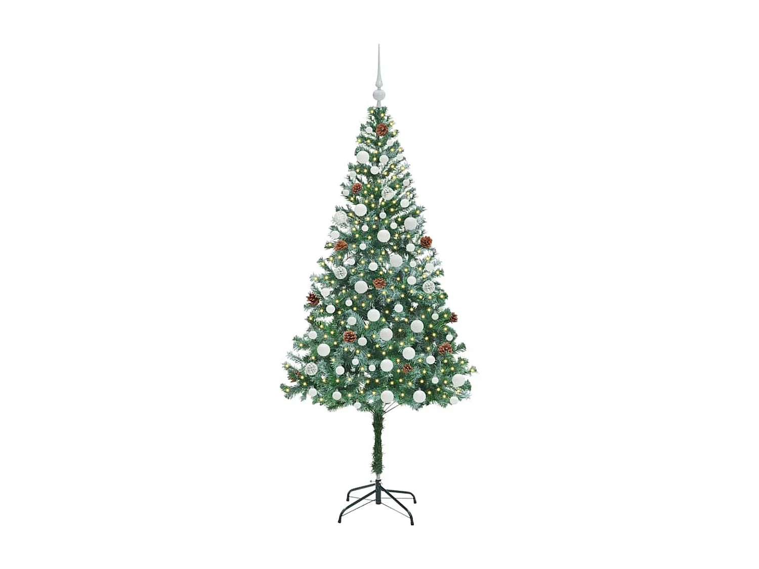 Kunstkerstboom met 300 LED Groen 180 cm PVC en Staal