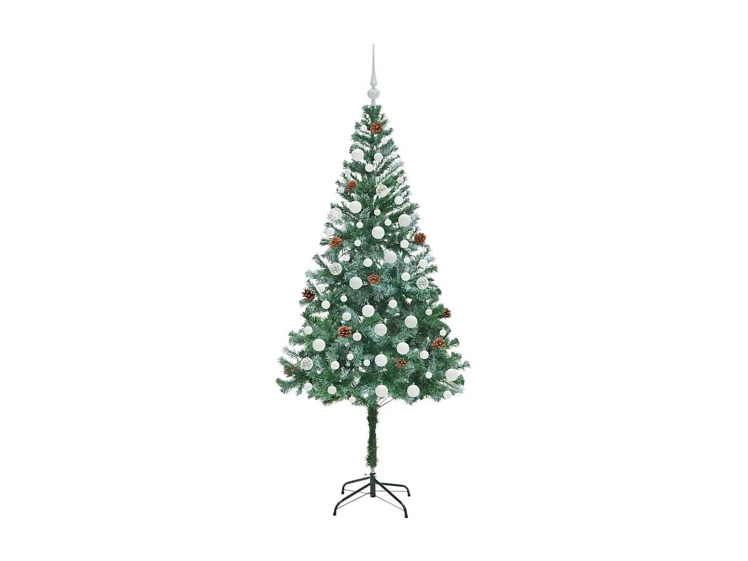Kunstkerstboom met 300 LED Groen 180 cm PVC en Staal