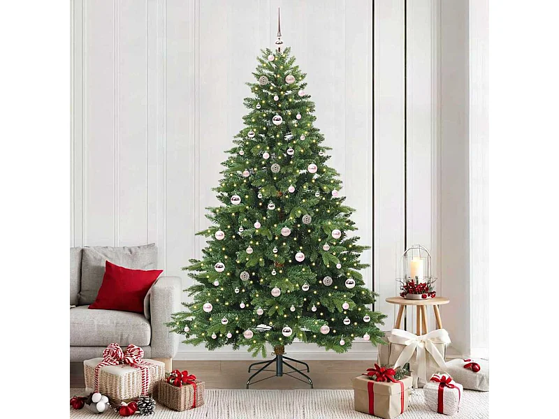 Sapin de Noël artificiel avec 300 LED Vert 210 cm PE et PVC
