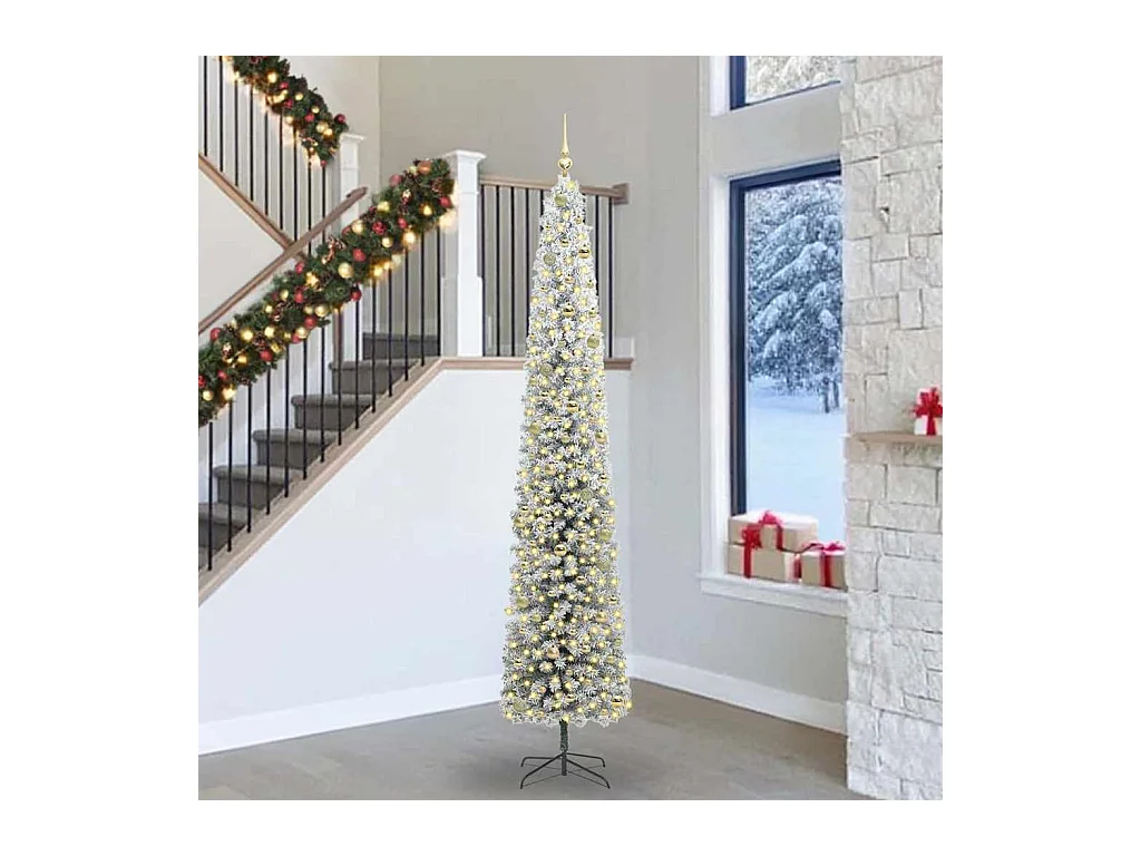 Árbol de Navidad artificial Verde 270 cm PVC, Acero y Plástico