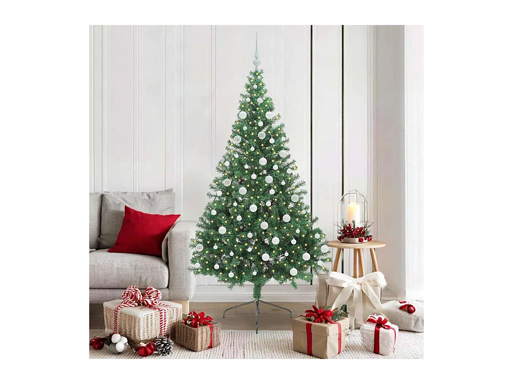 Sapin de Noël artificiel pré-éclairé Vert 180 cm PVC