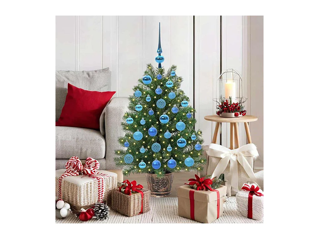Sapin de Noël artificiel avec 150 LED Vert 95 cm PE et PVC