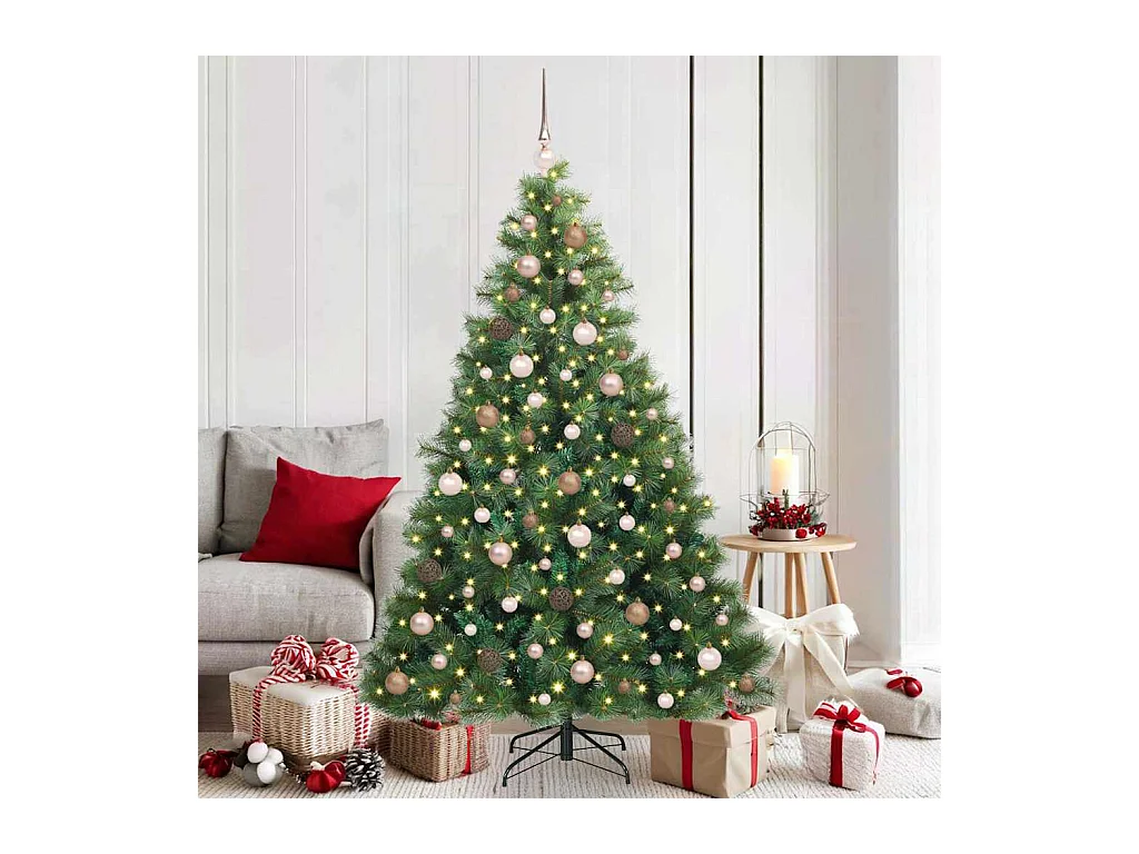 Kunstkerstboom met 300 LED met standaard Groen 180 cm PE en PVC