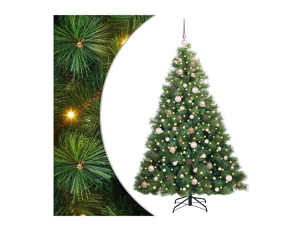 Kunstkerstboom met 300 LED met standaard Groen 180 cm PE en PVC