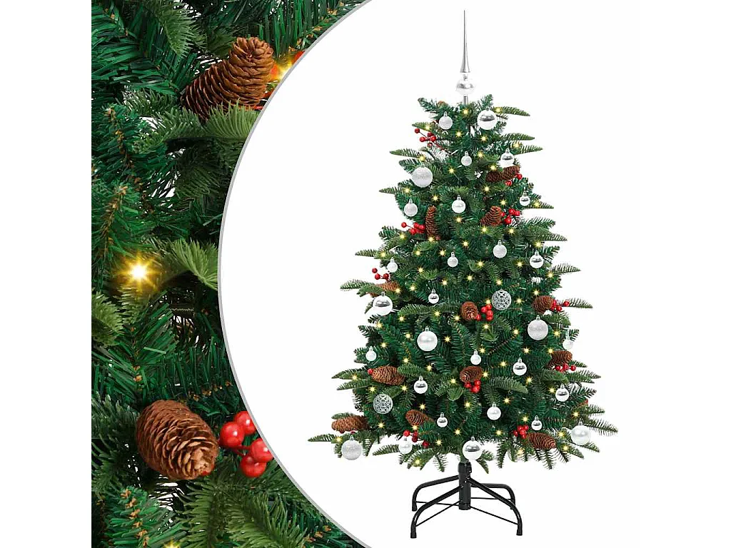 Kunstkerstboom Groen 150 cm PVC en Metaal en Plastic