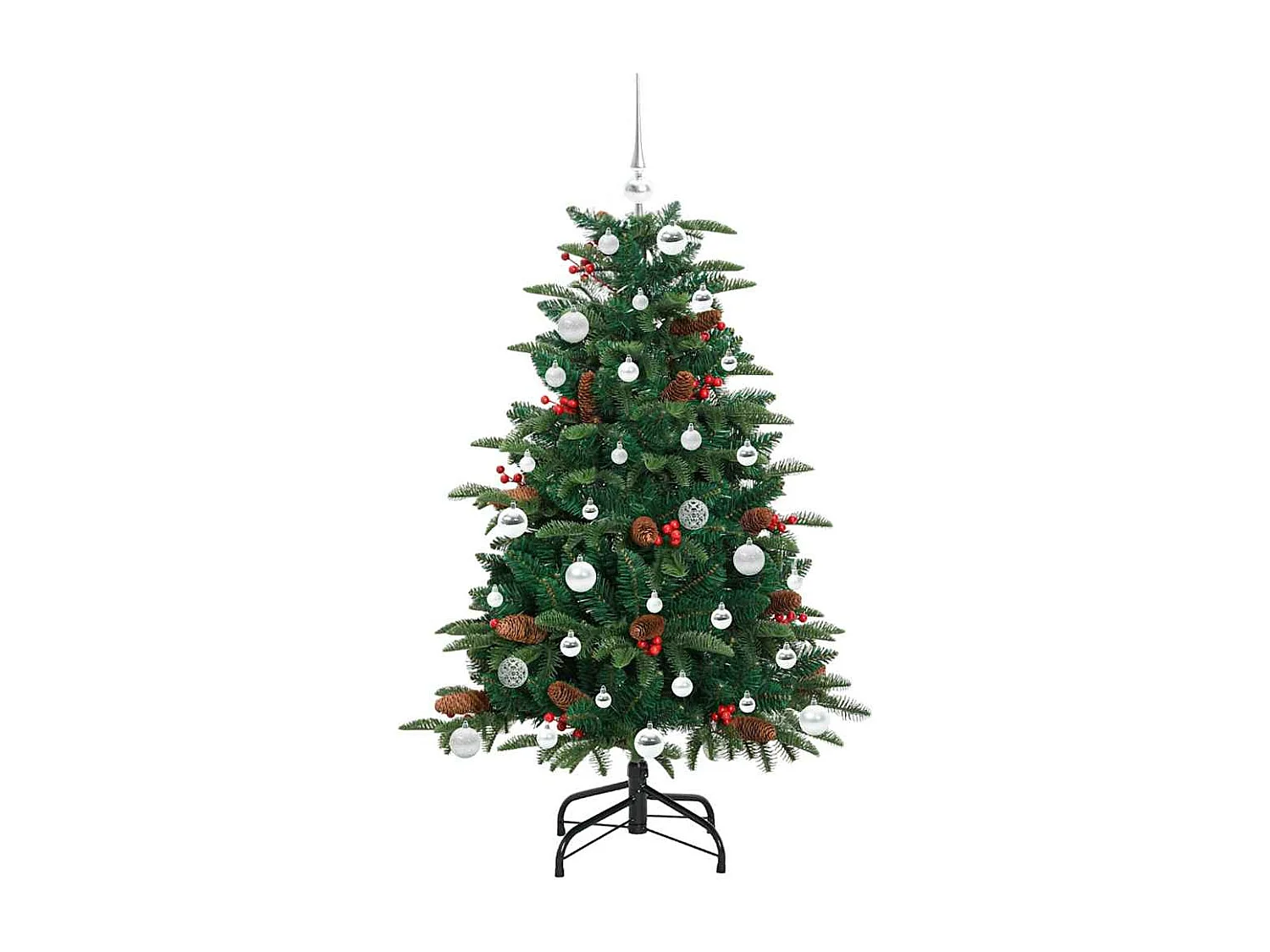 Kunstkerstboom Groen 150 cm PVC en Metaal en Plastic