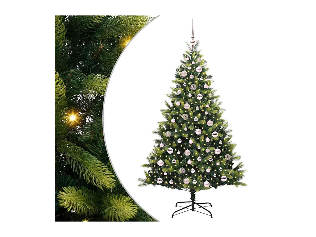 Árbol de Navidad Artificial con Bisagras 300 LEDs Verde 180 cm