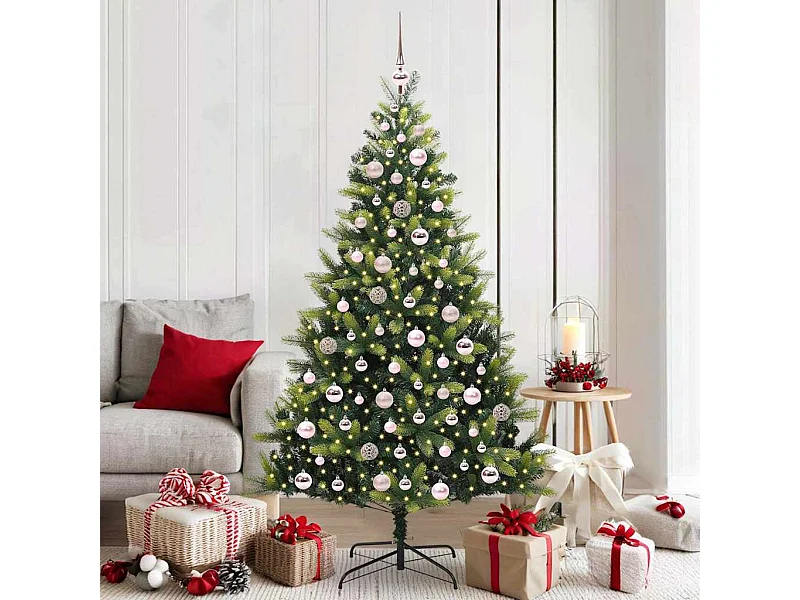 Árbol de Navidad Artificial con Bisagras 300 LEDs Verde 180 cm