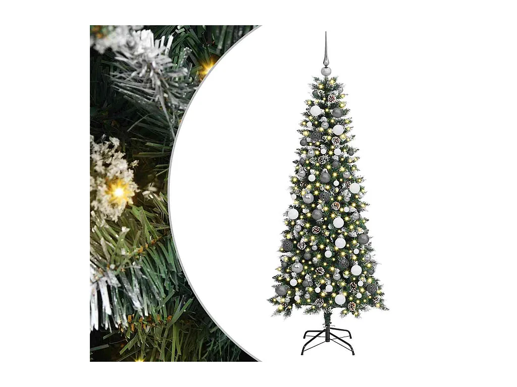 Sapin de Noël artificiel avec 300 LED Vert 76 x 76 x 180 cm