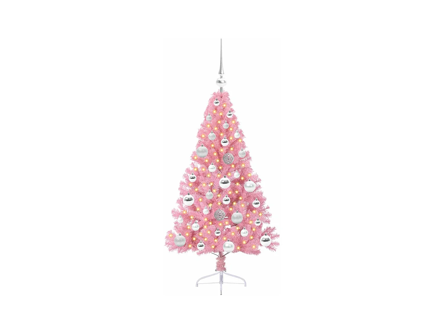 Árvore de Natal Artificial Pré-iluminada Rosa 120 cm PVC