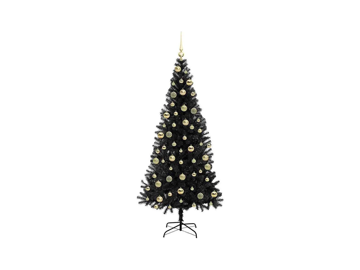 Árbol de Navidad con 300 LED con soporte Negro 210 cm PVC