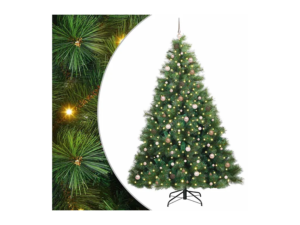 Kunstkerstboom met 300 LED met standaard Groen 240 cm PE en PVC