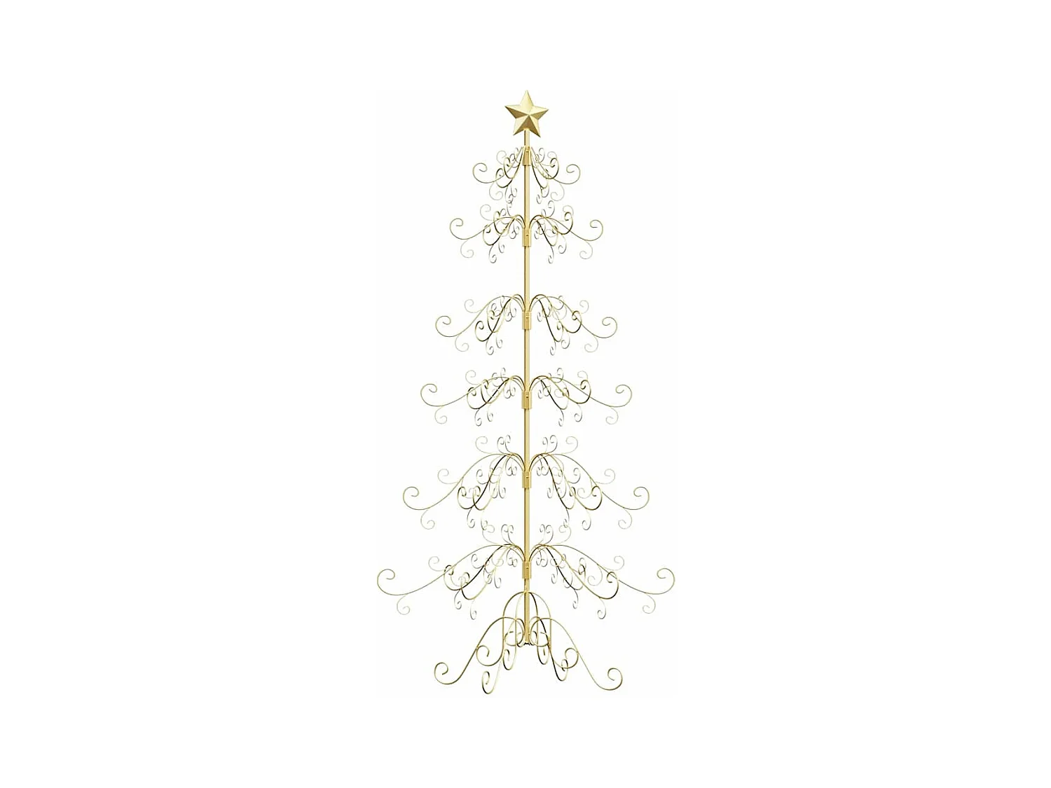 Árbol de Navidad de metal con soporte Dorado 215 cm
