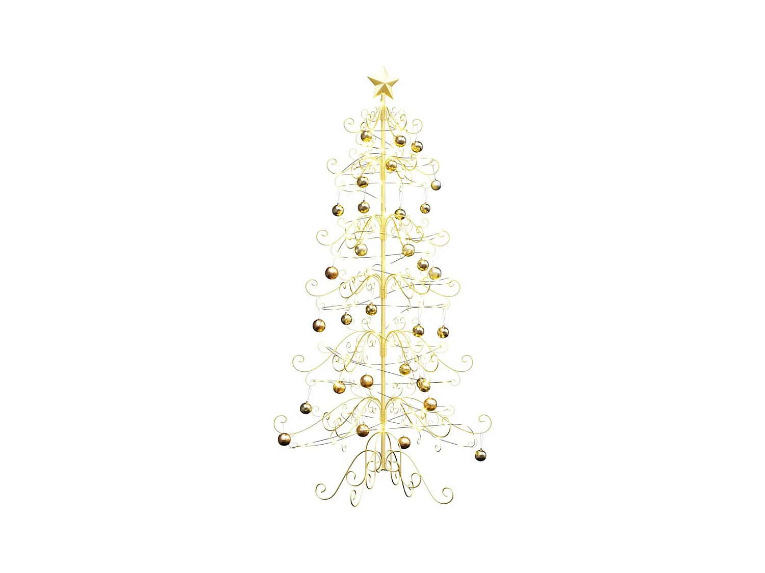Árbol de Navidad de metal con soporte Dorado 215 cm